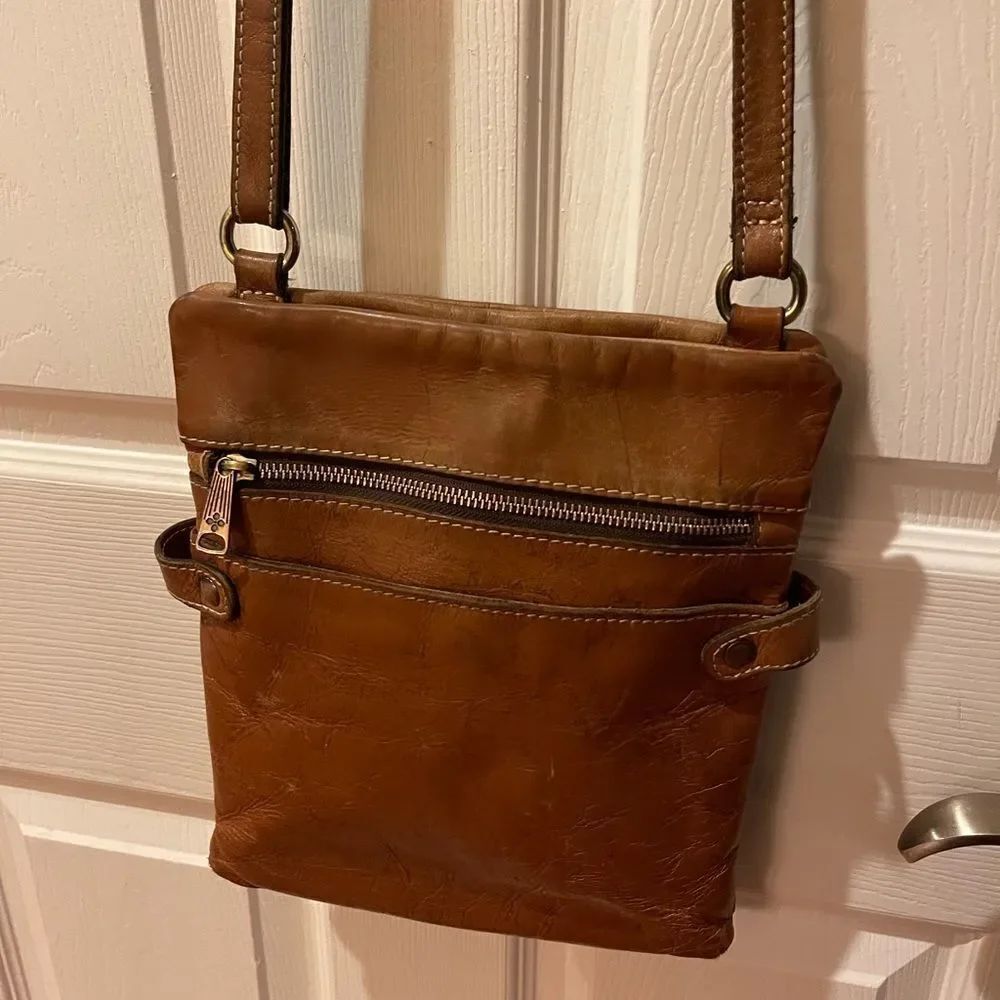 Patricia Nash Leather distressed PRIZZI crossbody the map print is faded